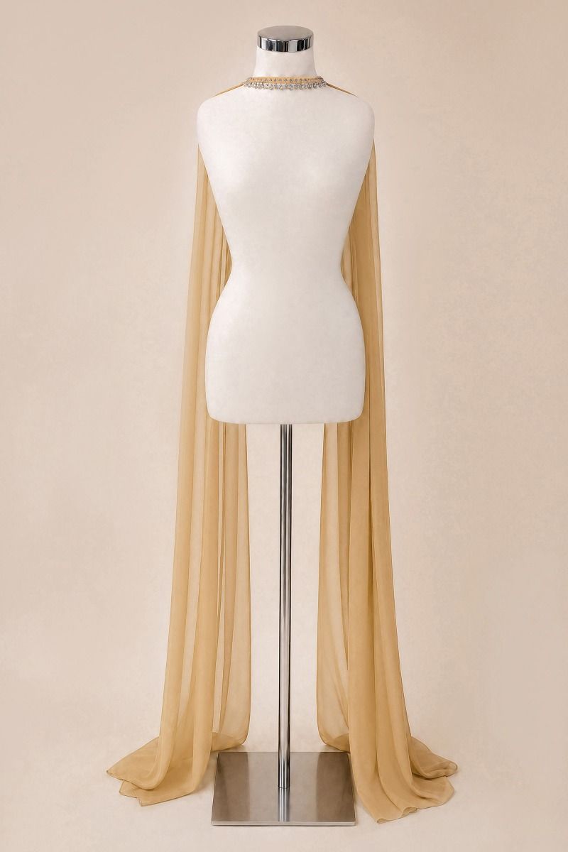 Jeweled Collar Chiffon Scarf (AA006)