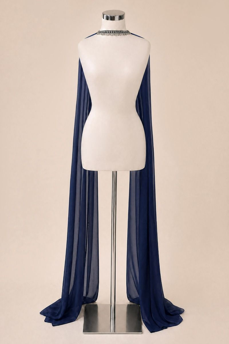 Jeweled Collar Chiffon Scarf (AA006)