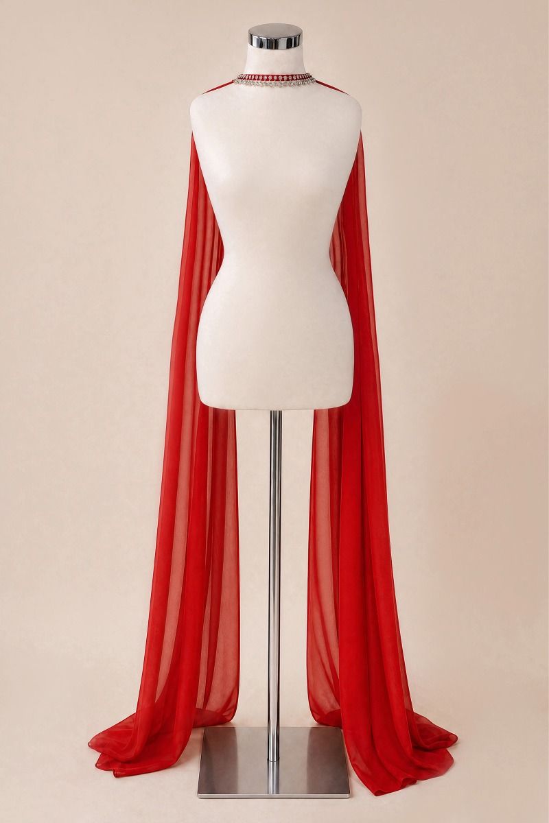 Jeweled Collar Chiffon Scarf (AA006)