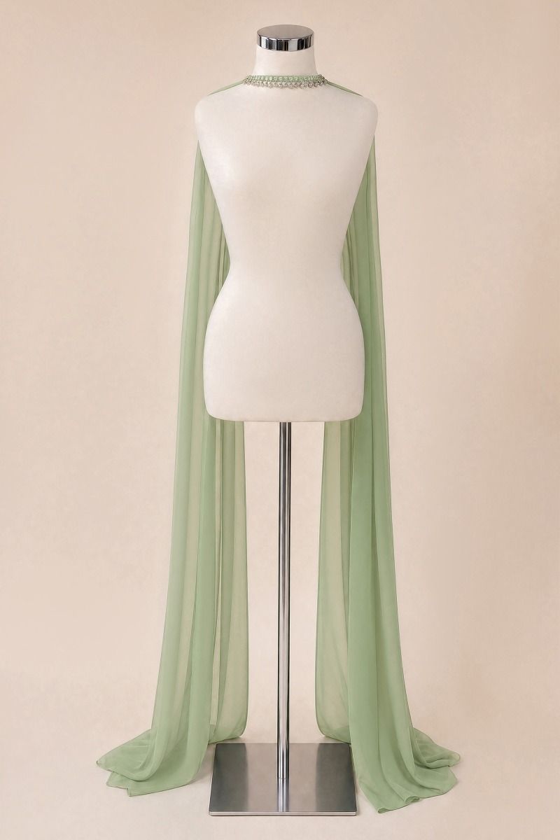 Jeweled Collar Chiffon Scarf (AA006)