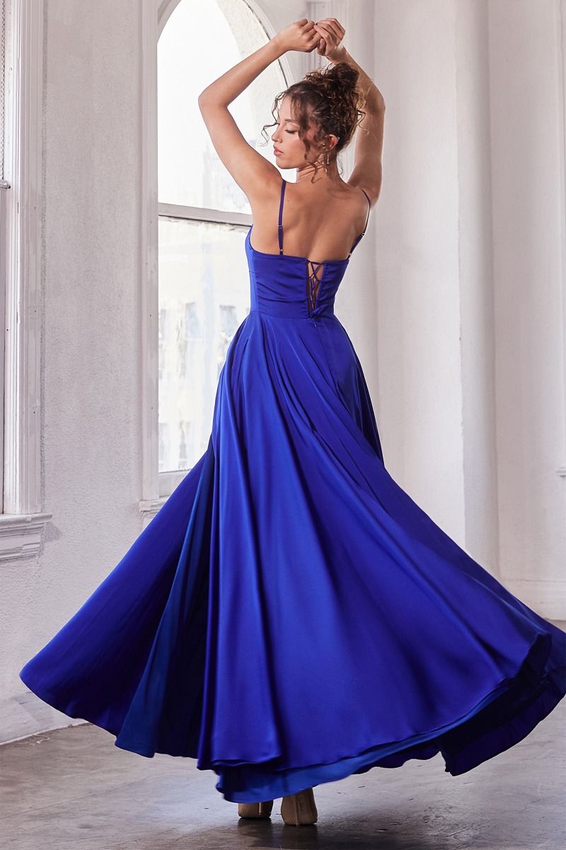 Satin A-Line Gown (B8402)