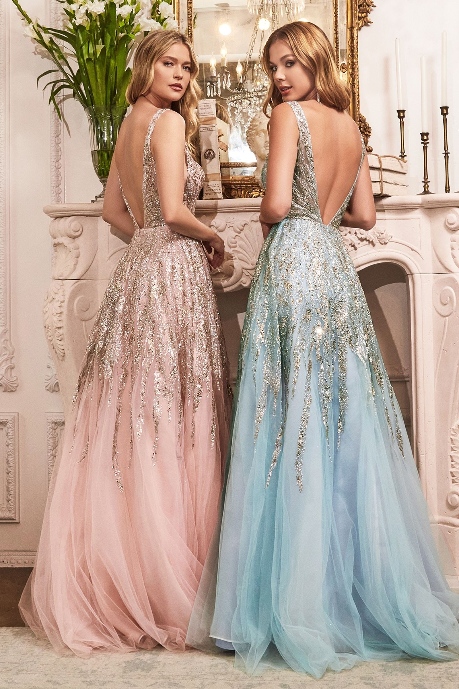 Beaded Shimmer Ball Gown (C135)