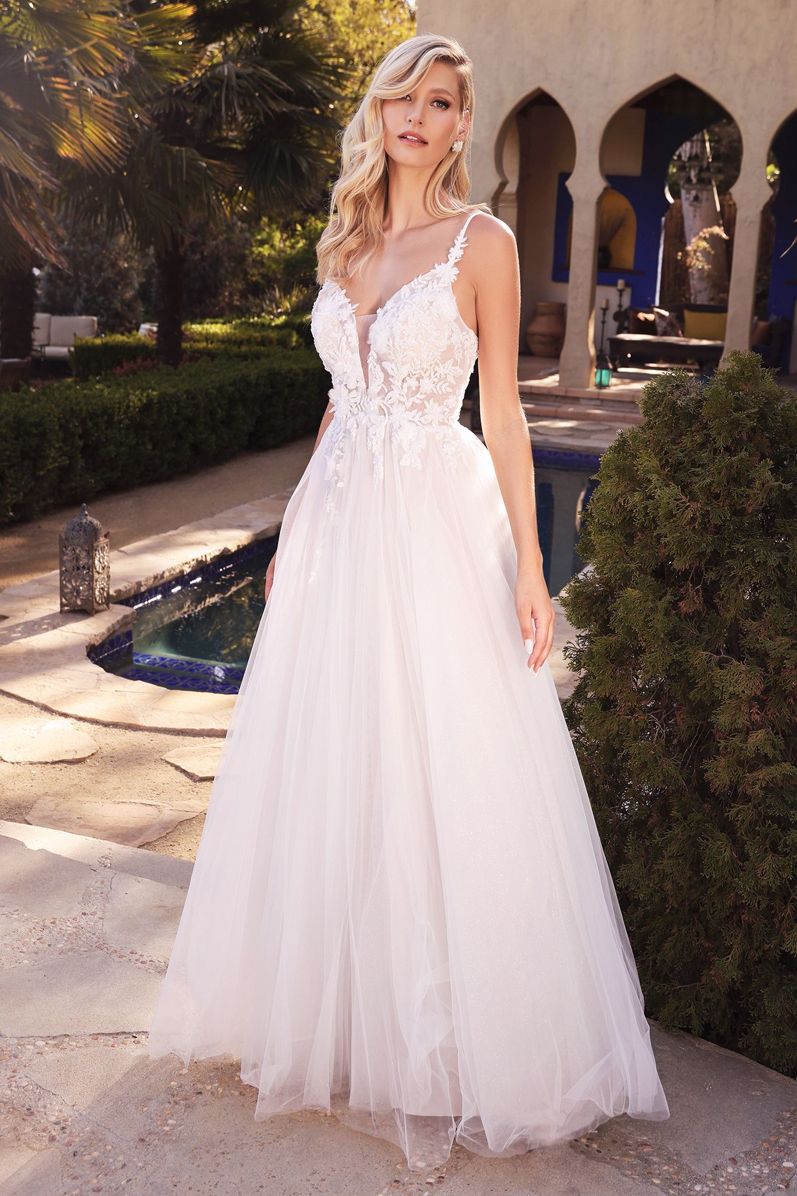 Layered A-Line Tulle Bridal Gown (CB072W)