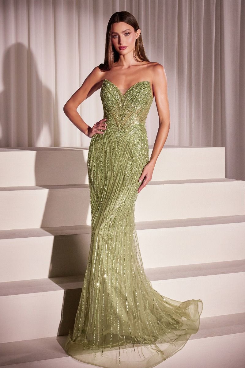 Sequin Strapless Fitted Dress (CC416)