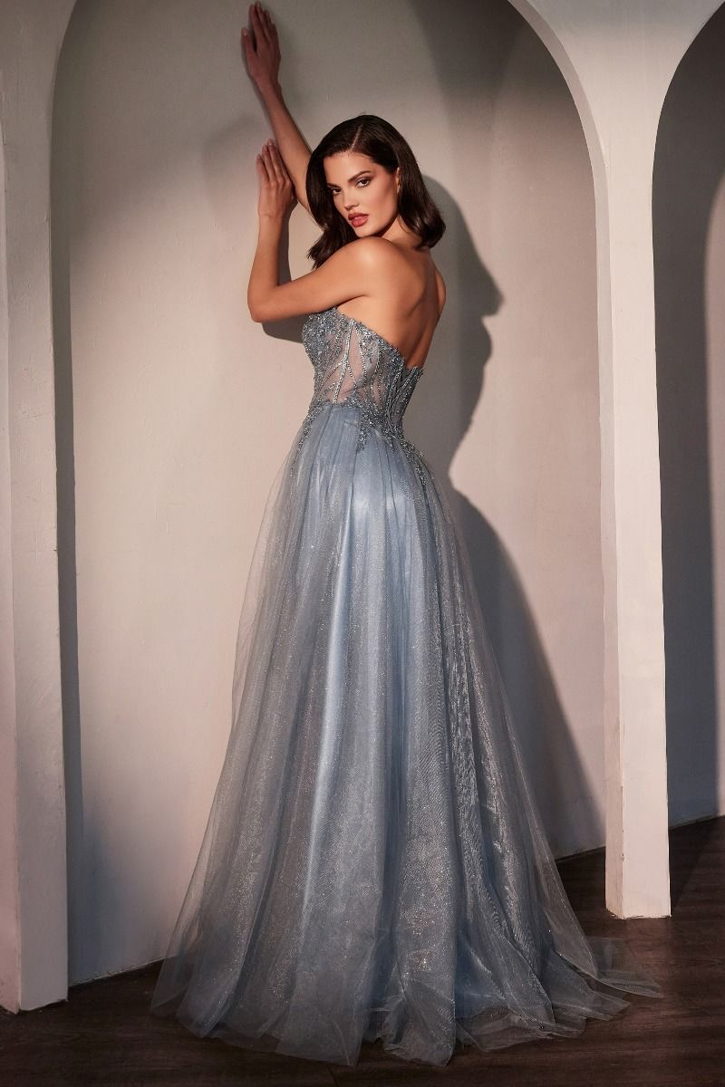 Strapless Layered Tulle A-Line Dress (CC487)
