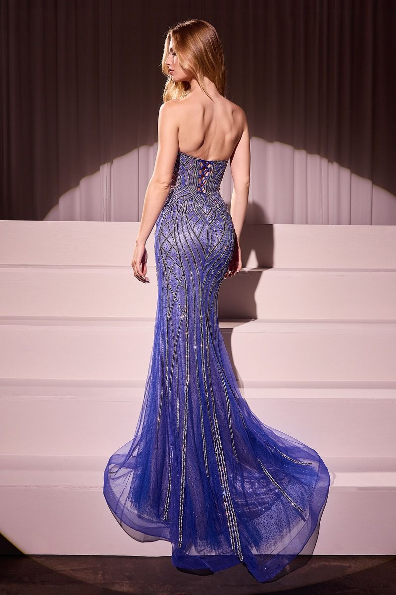 Crystal Strapless Embellished Mermaid Gown (CC6018)