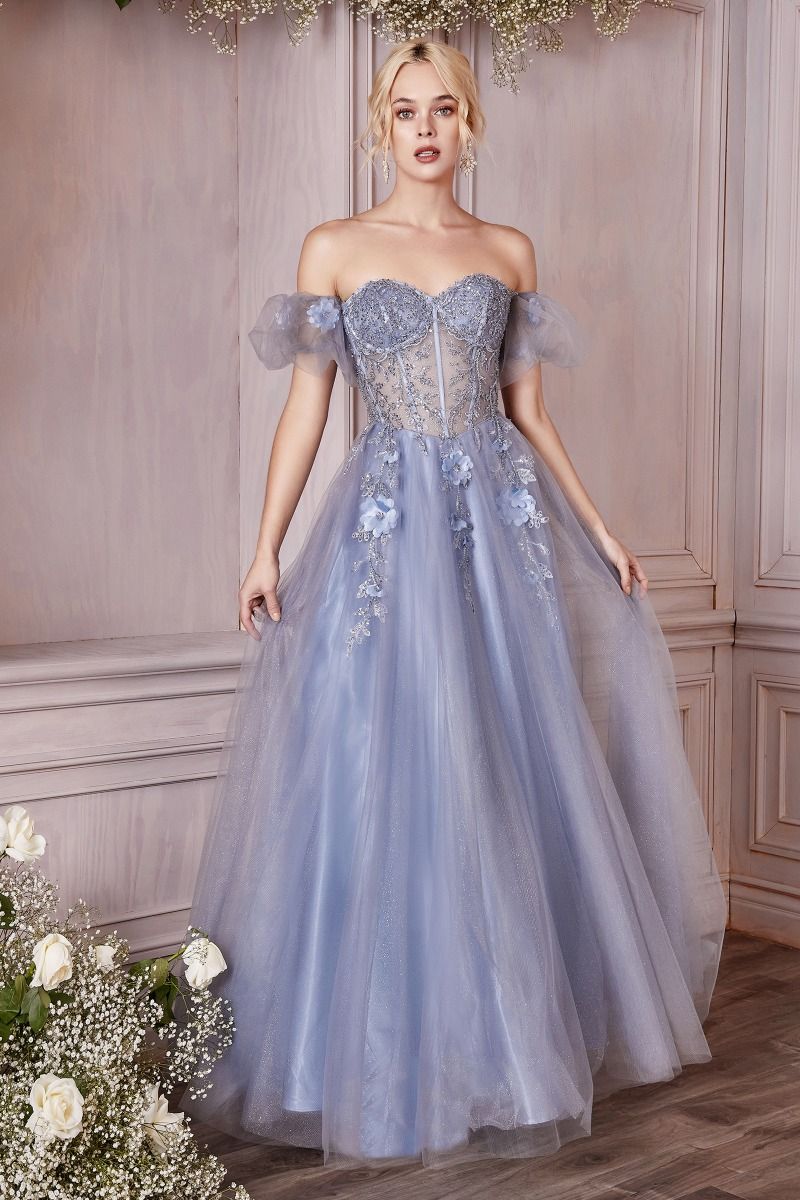 Strapless Layered Tulle Gown (CD0191)