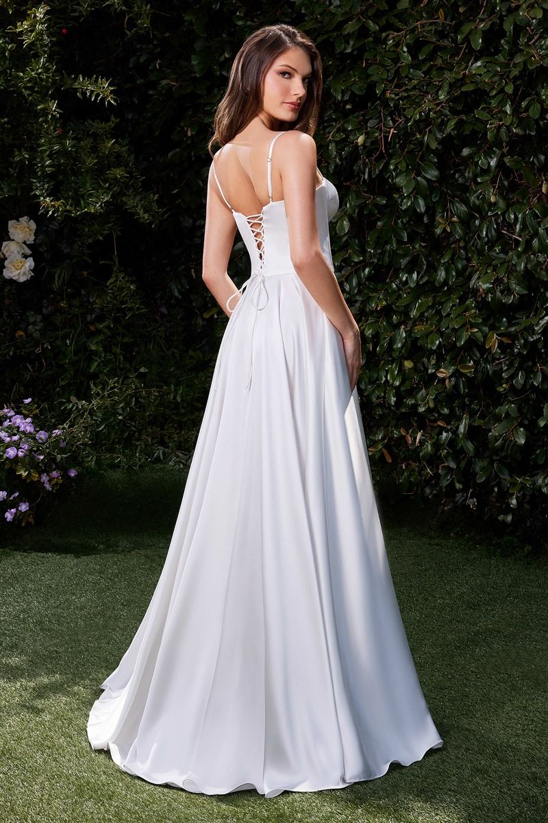 Satin A-Line Bustier Bridal Dress (CD337W)