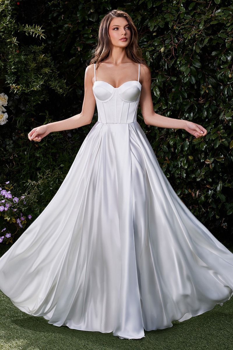 Satin A-Line Bustier Bridal Dress (CD337W)