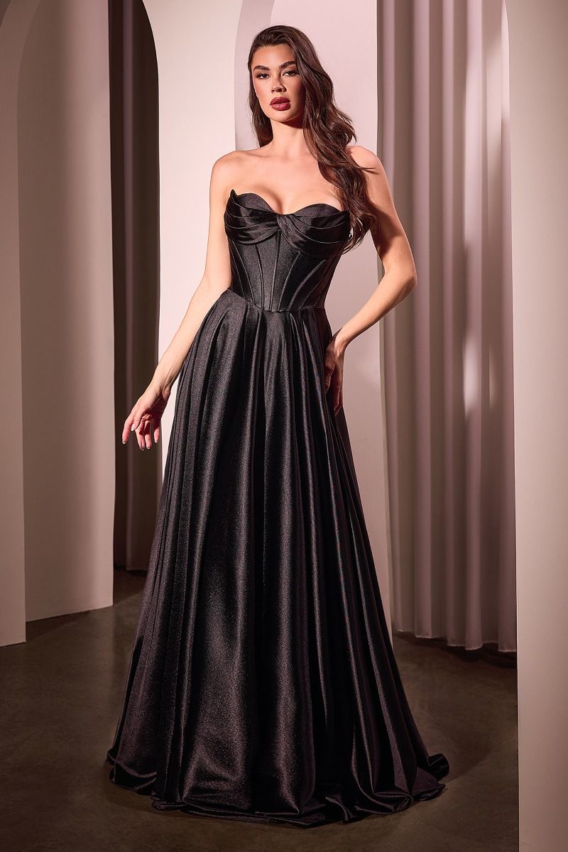 Strapless Satin A-Line Dress (CD378)