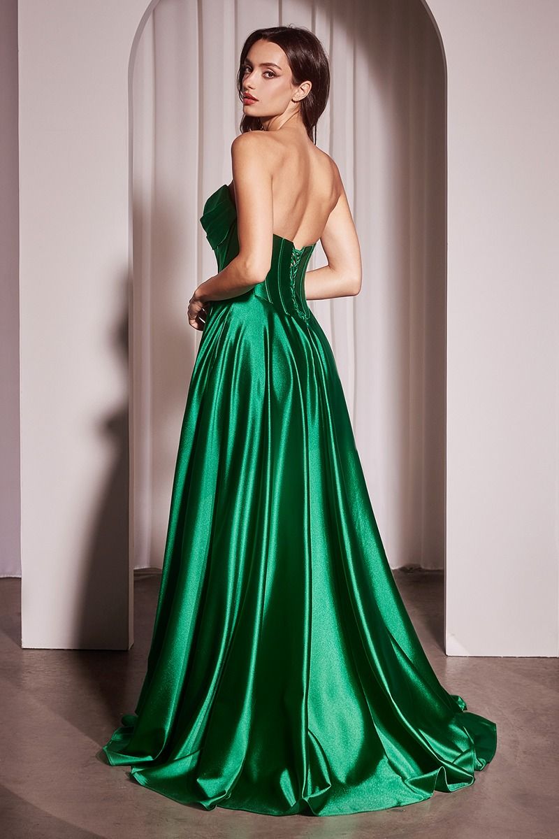 Strapless Satin A-Line Dress (CD378)