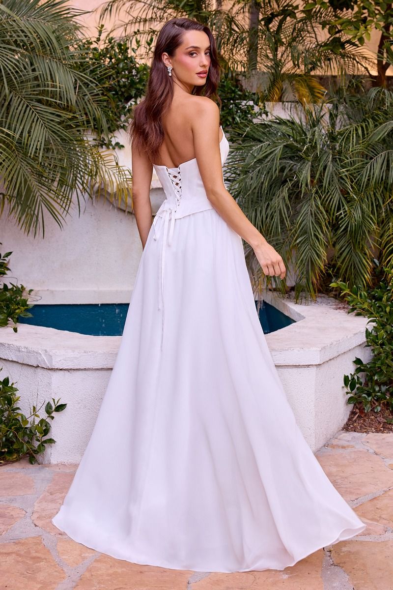 A-Line Chiffon Sculpted Corset Bodice Gown (CD386W)