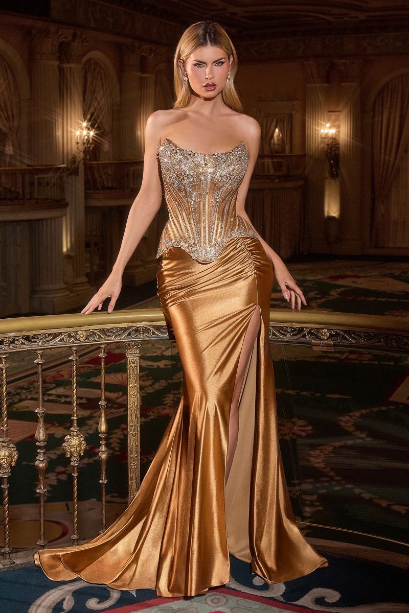 Fitted Strapless Mermaid Corset Dress (CD733)
