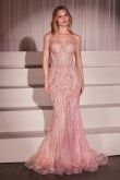 Radiant Sweetheart Beaded Corset with Fitted Flare and Slit (CD759)