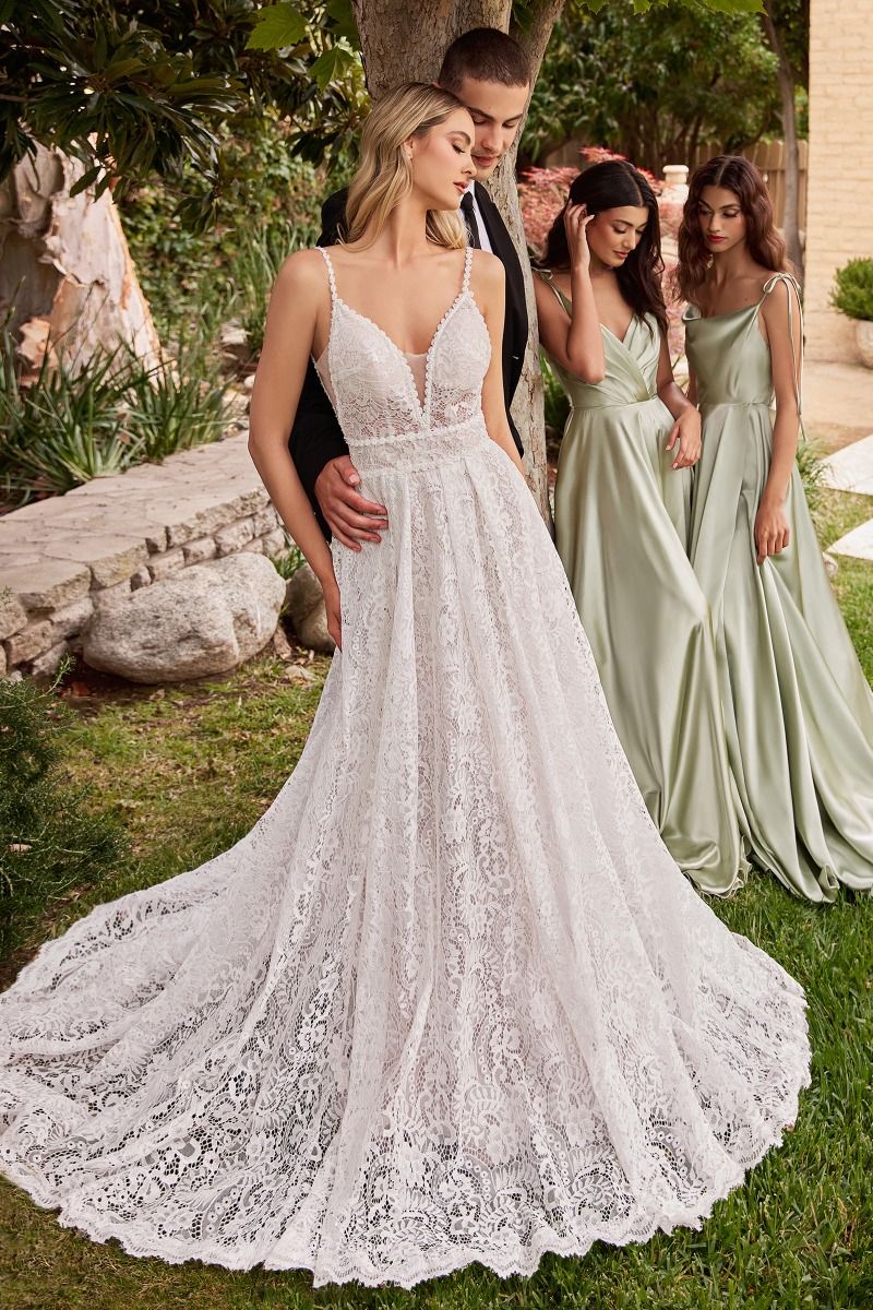 Lace A-Line Dress & Removable Jacket (CD862W)