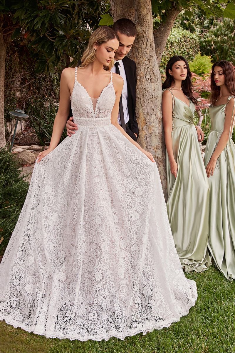 Lace A-Line Dress & Removable Jacket (CD862W)
