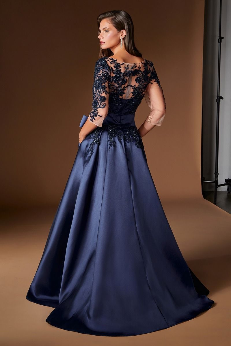 Lace Long Sleeve Mother of The Bride Ball Gown (CDS569)
