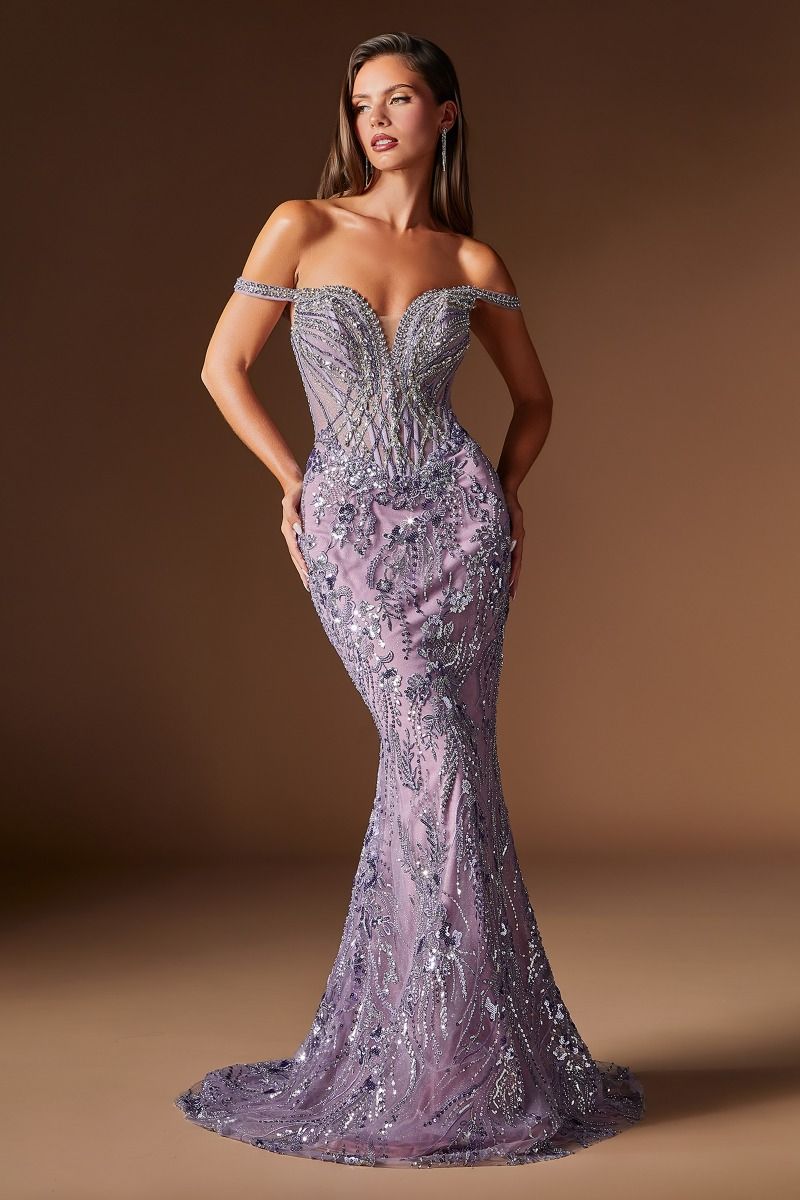 Celestial Embellished Mermaid Gown with Detachable Overskirt (CDS570)