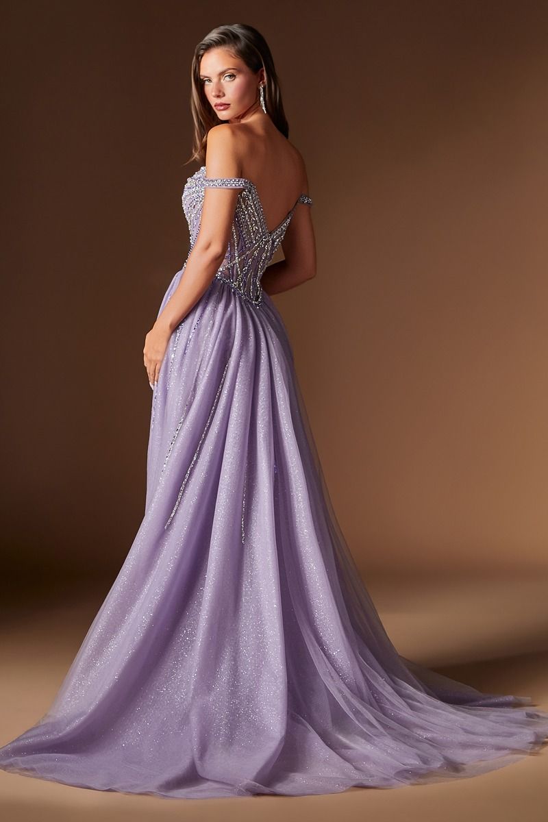 Celestial Embellished Mermaid Gown with Detachable Overskirt (CDS570)