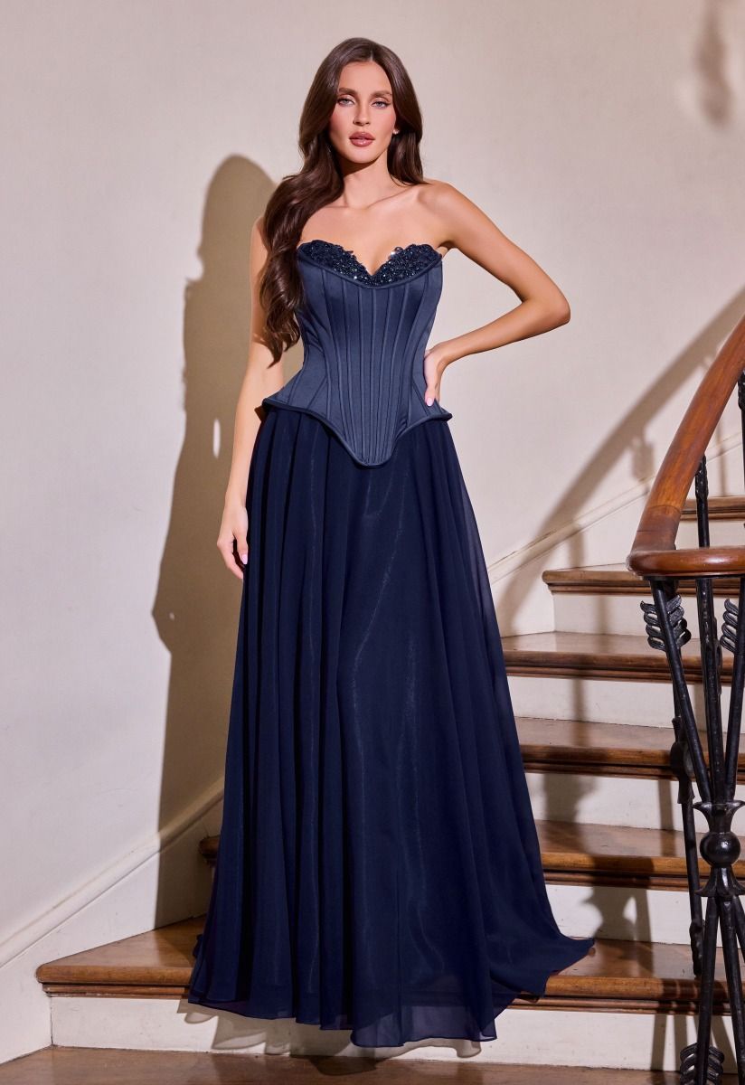 Sweetheart Corset Chiffon A Line Gown (J891)