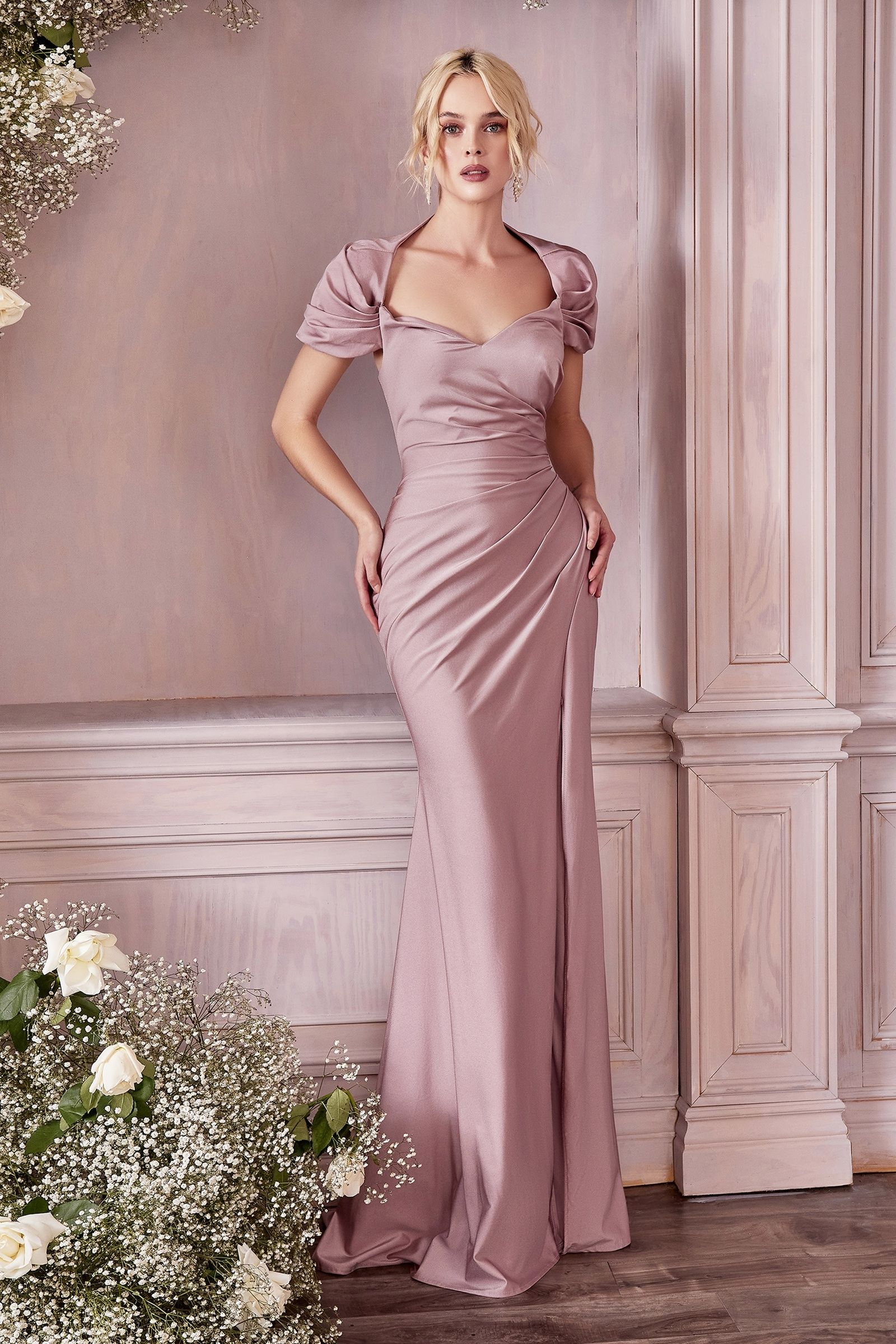 Cap Sleeve Shawl Fitted Dress (KV1061)