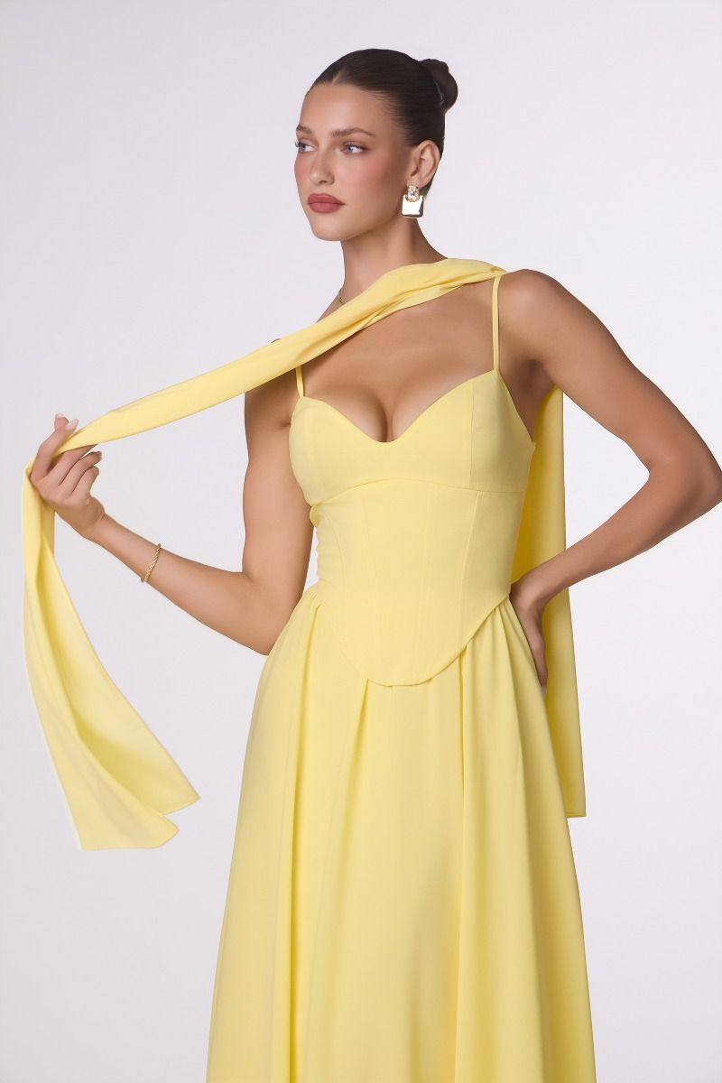 Pointed Sweetheart Chiffon A-Line Gown with Lace-Up Back (T711)