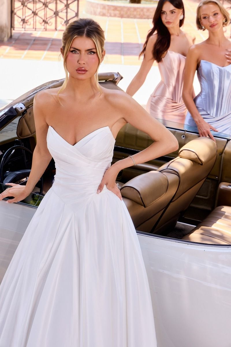 Strapless Satin A-Line Wedding Dress (WN015)