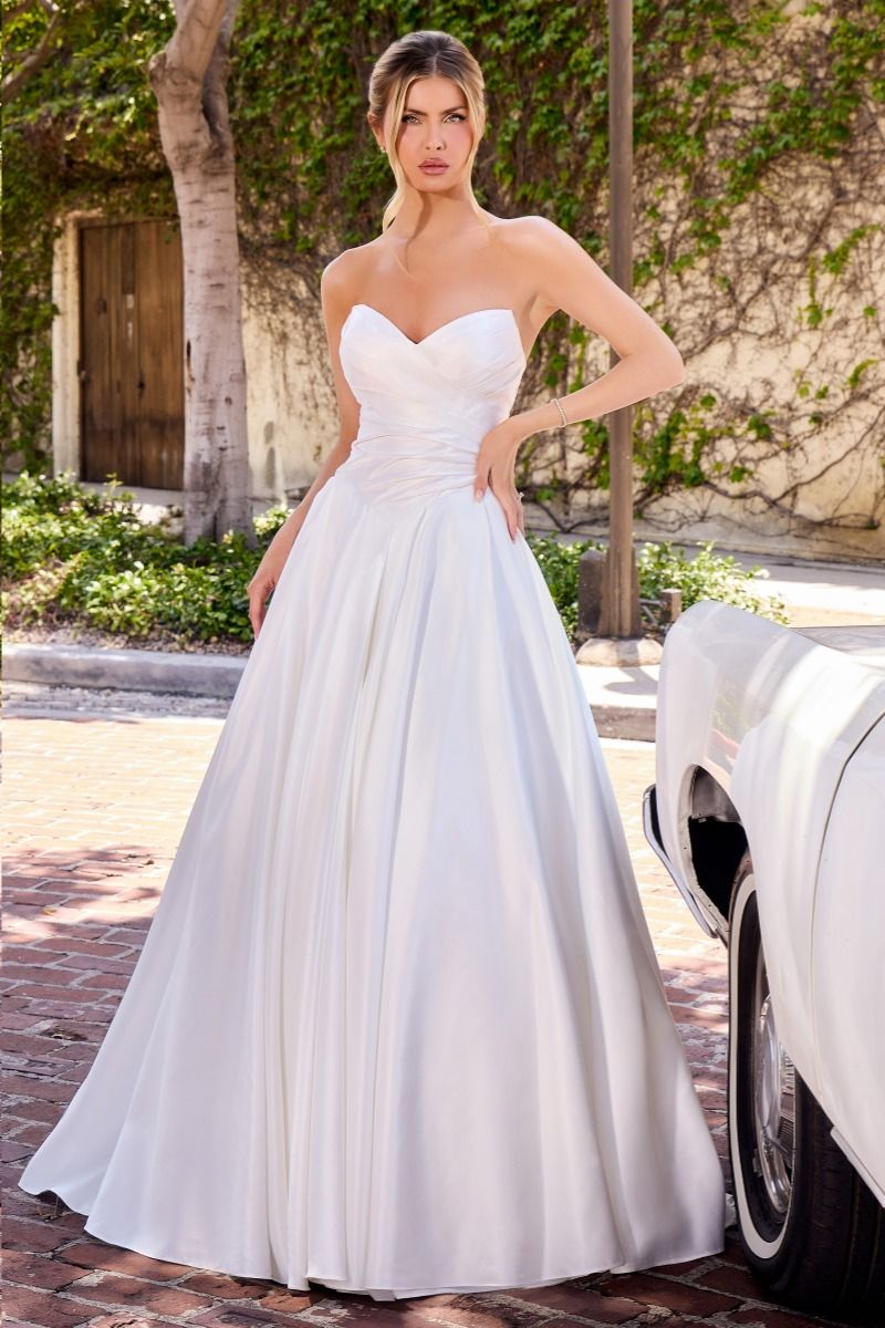 Strapless Satin A-Line Wedding Dress (WN015)